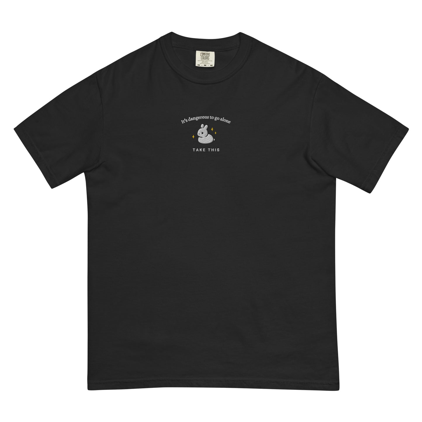 Embroidered Bunny Shirt, Comfort Colors Rabbit T-Shirt, It's Dangerous To Go Alone Take This, Cute Bunny Shirt, Casual Shirt, Gym Shirt, Zelda Phrase