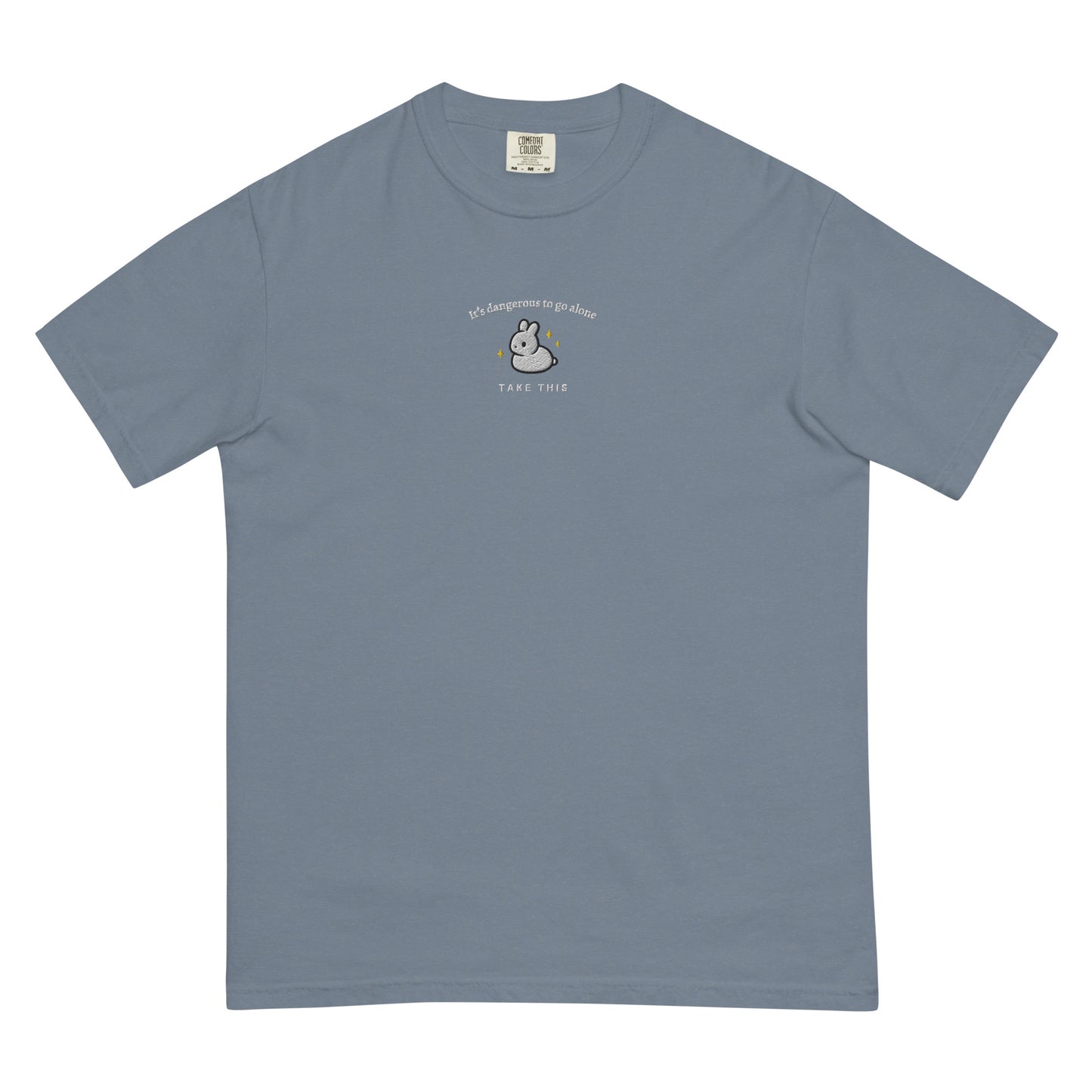 Embroidered Bunny Shirt, Comfort Colors Rabbit T-Shirt, It's Dangerous To Go Alone Take This, Cute Bunny Shirt, Casual Shirt, Gym Shirt, Zelda Phrase