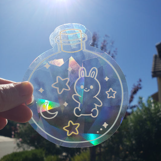 bunny rainbow suncatcher decal