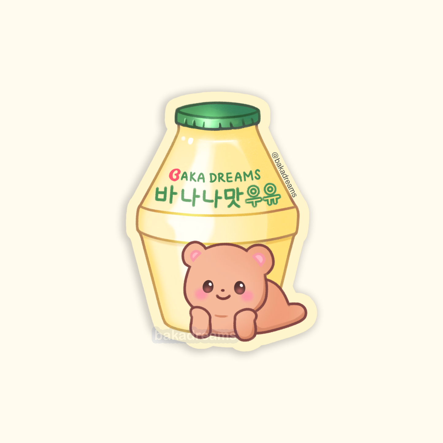 banana milk bear vinyl sticker