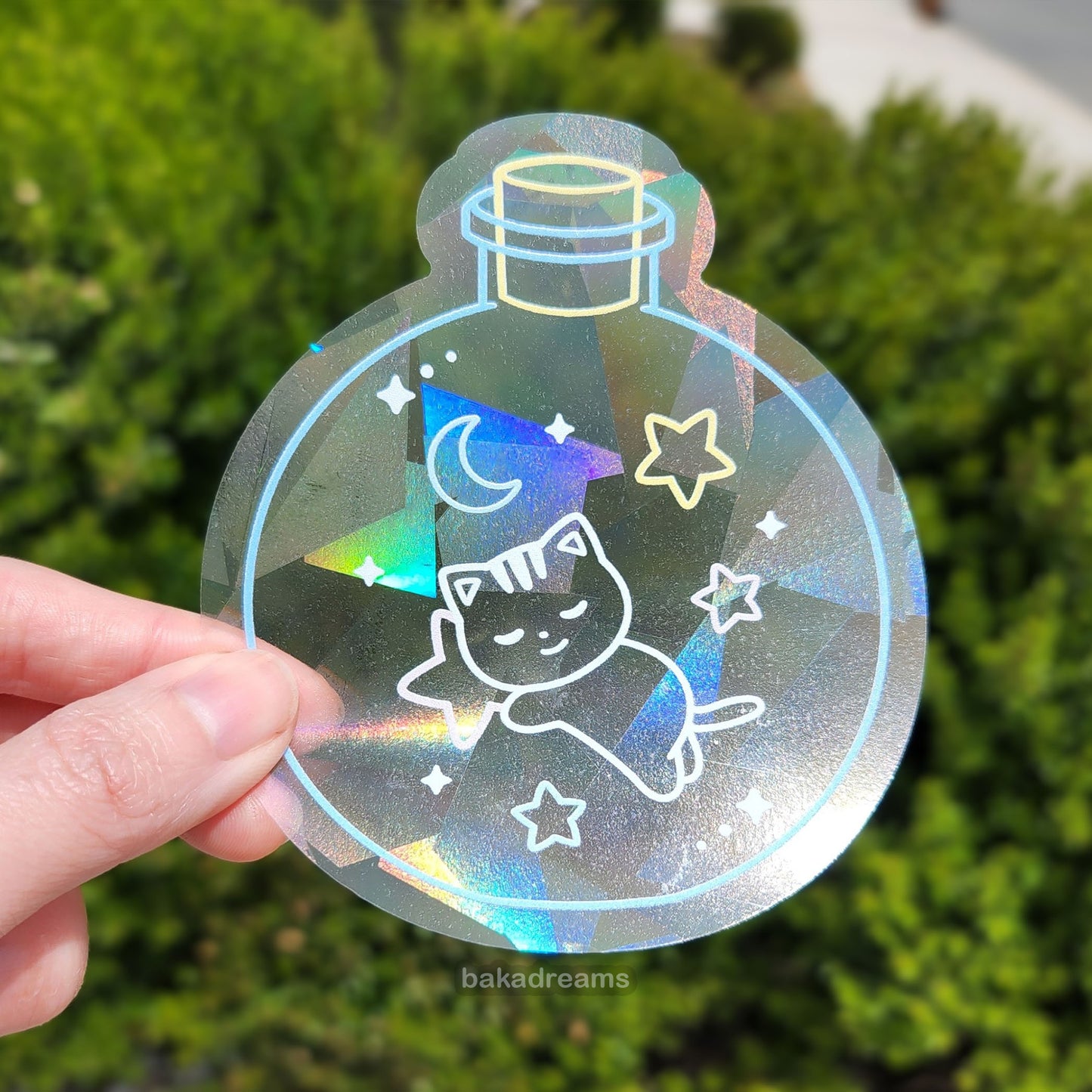 Cat Rainbow Suncatcher Sticker
