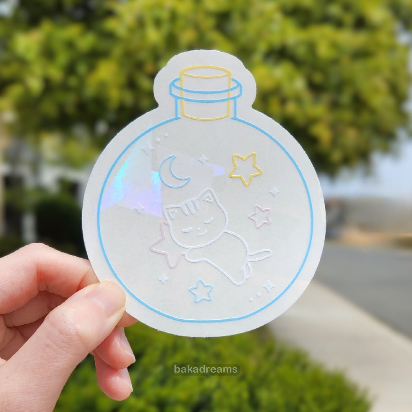 Cat Rainbow Suncatcher Sticker