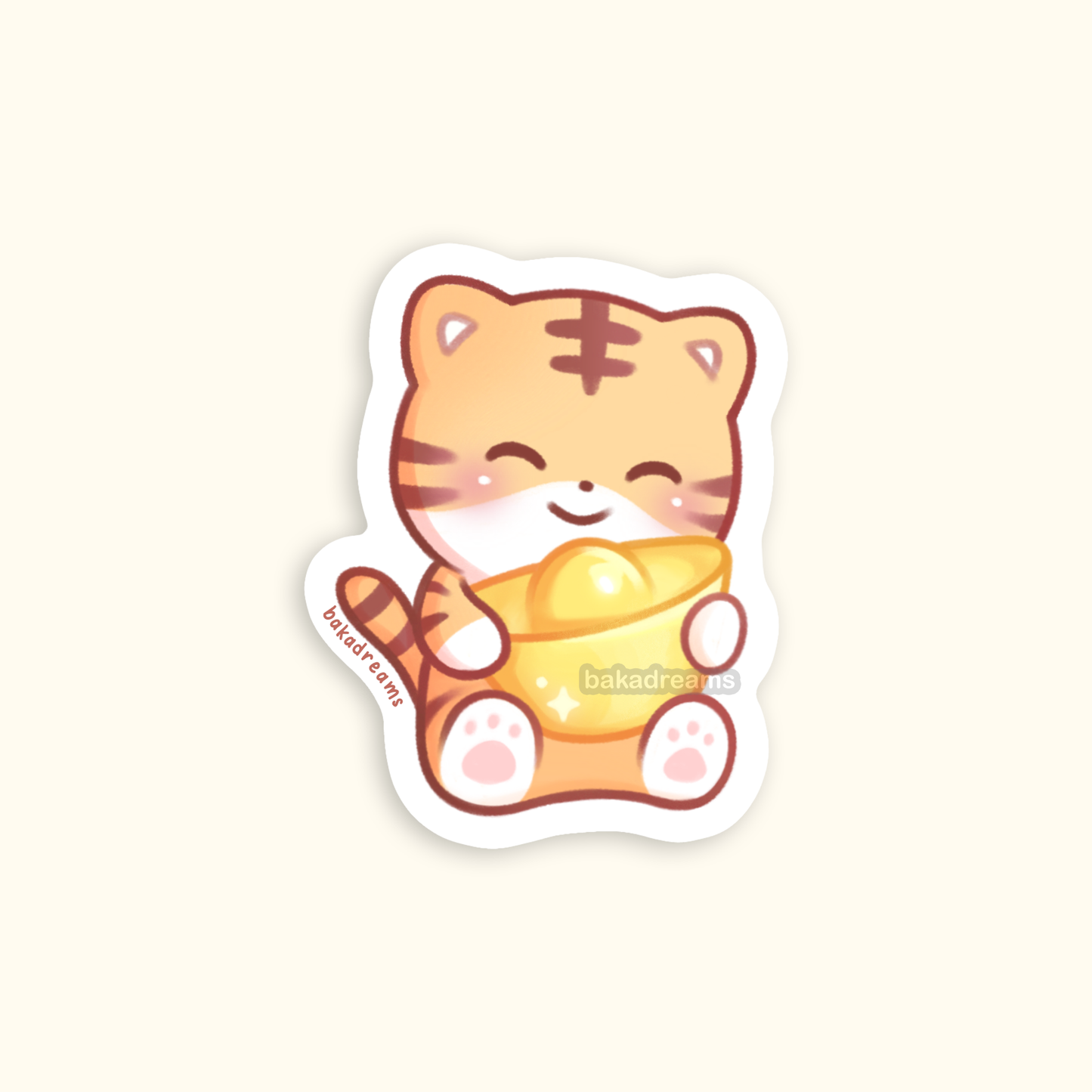 Fortune Tiger Vinyl Sticker