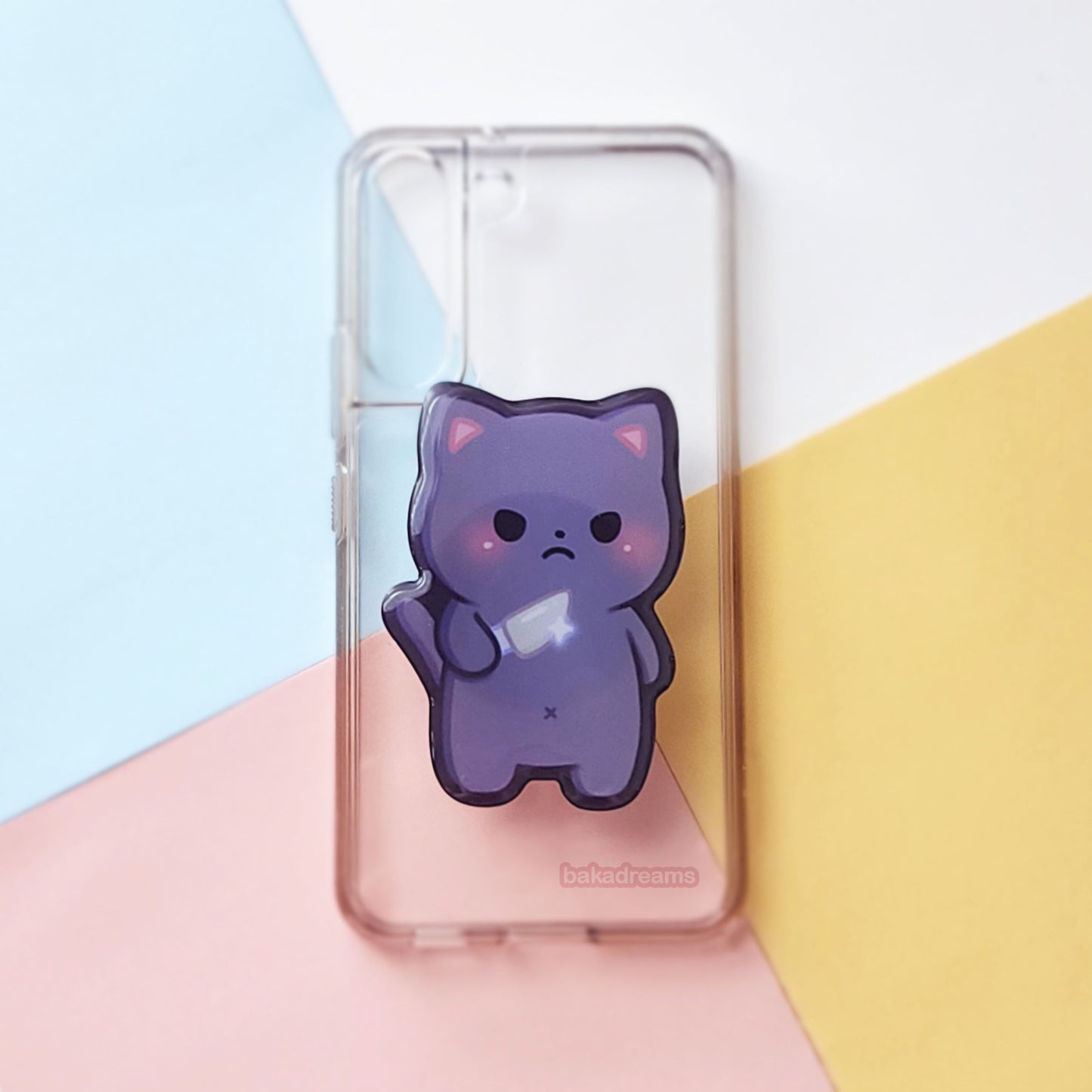 Stabby Black Cat Phone Grip