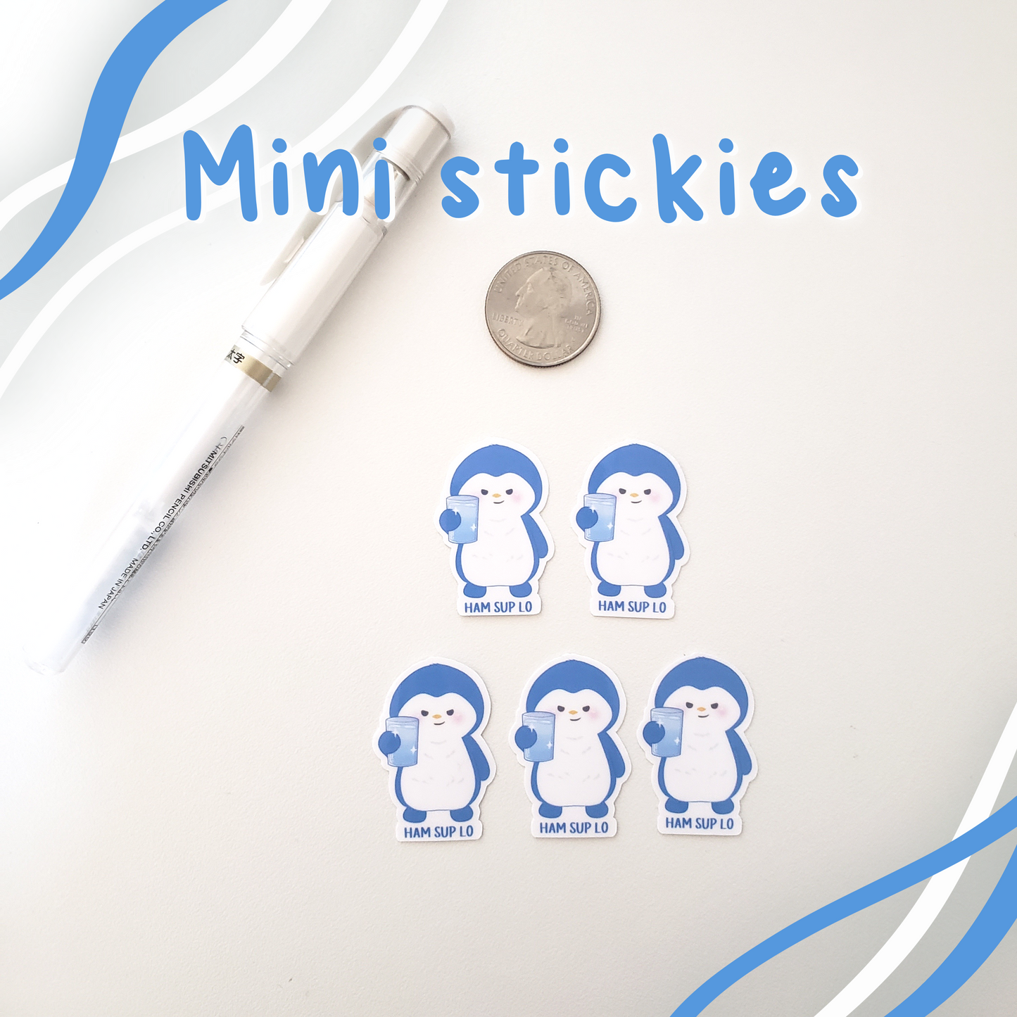 Ham Sup Lo Penguin Mini Sticker Set - 5 Sticker Pack