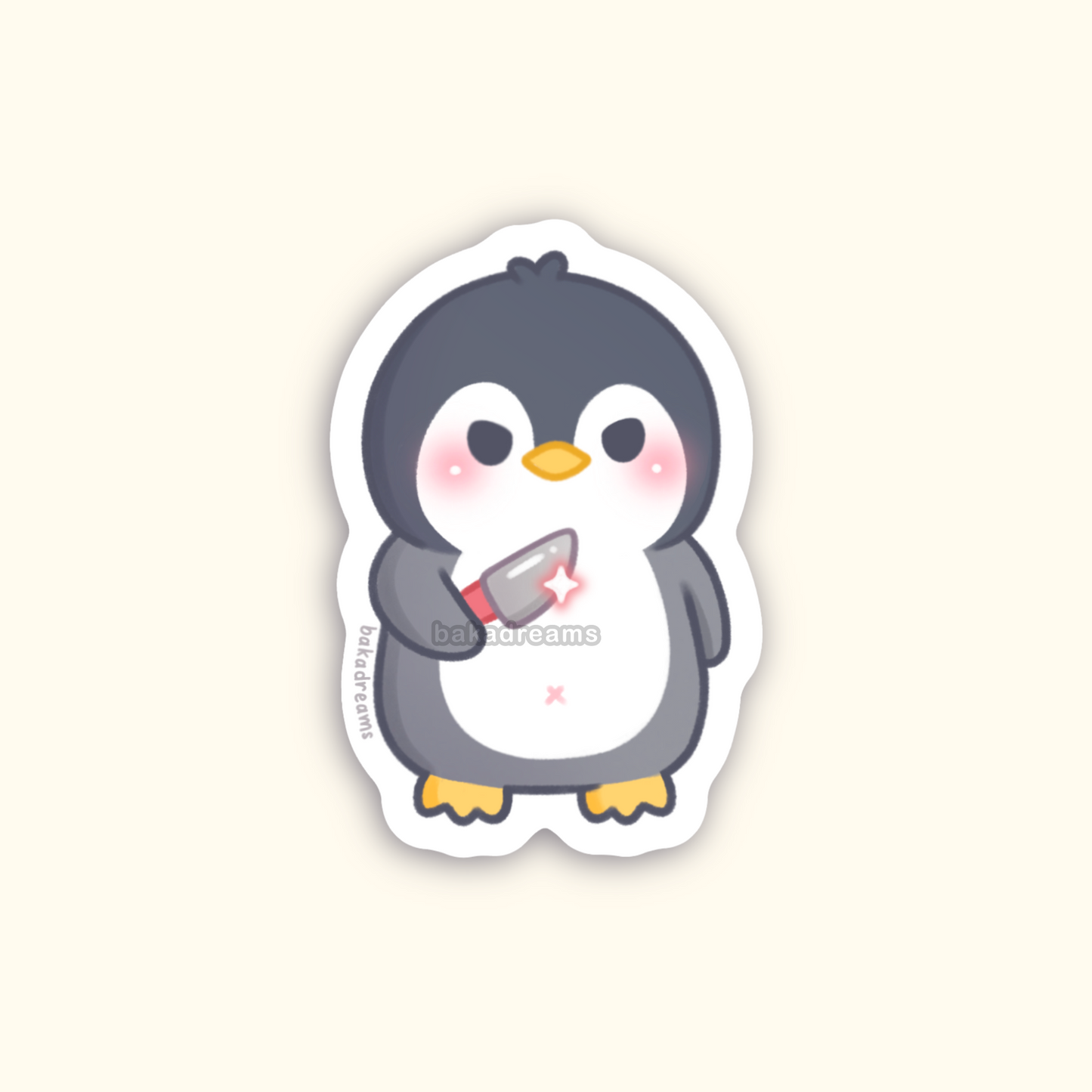 Stabby Penguin Vinyl Sticker