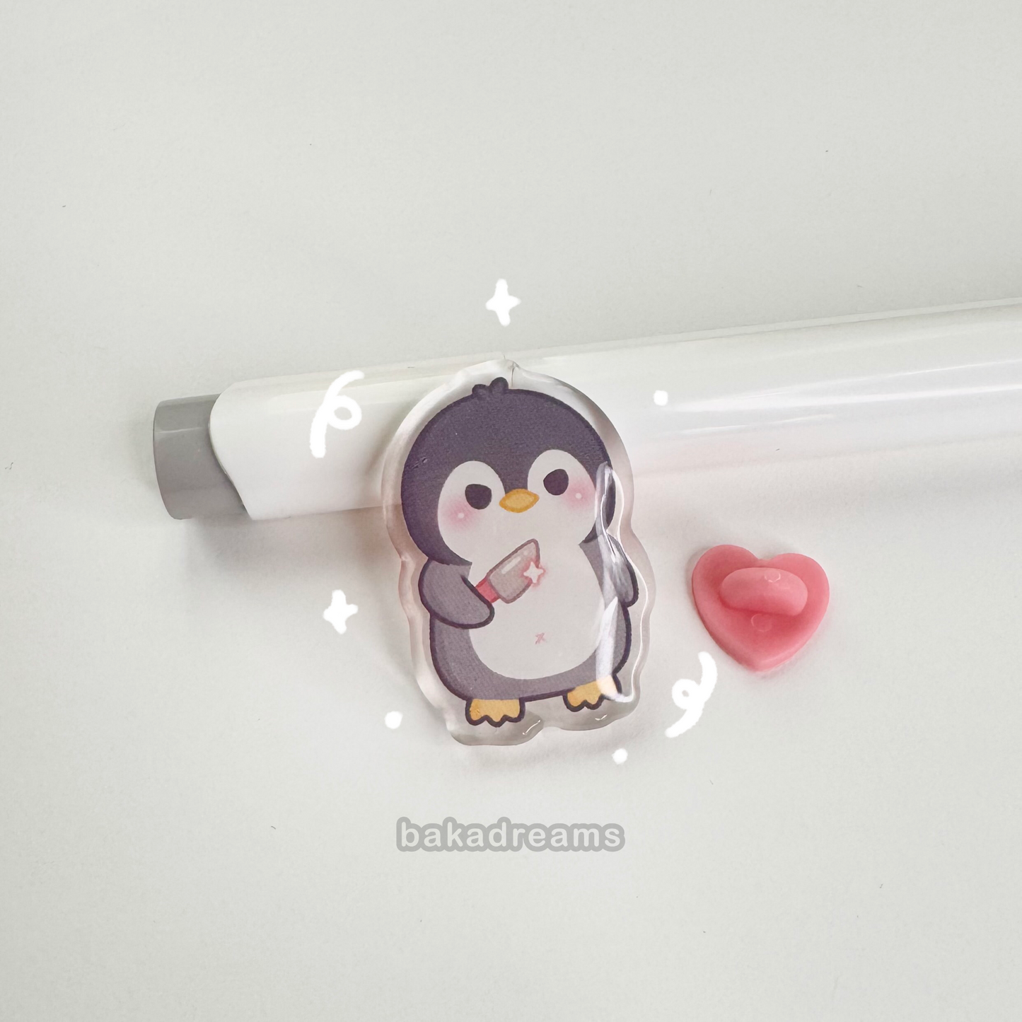 Stabby Penguin Acrylic Pin