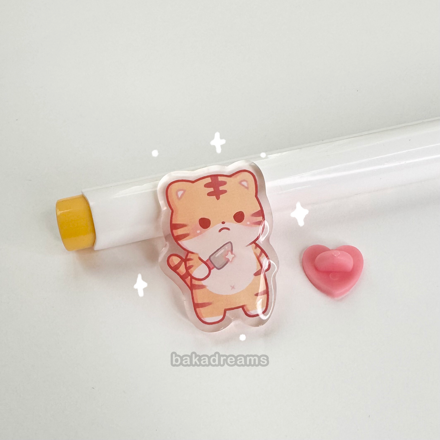 Stabby Tiger Acrylic Pin