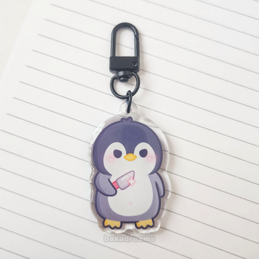 Stabby Penguin Acrylic Keychain