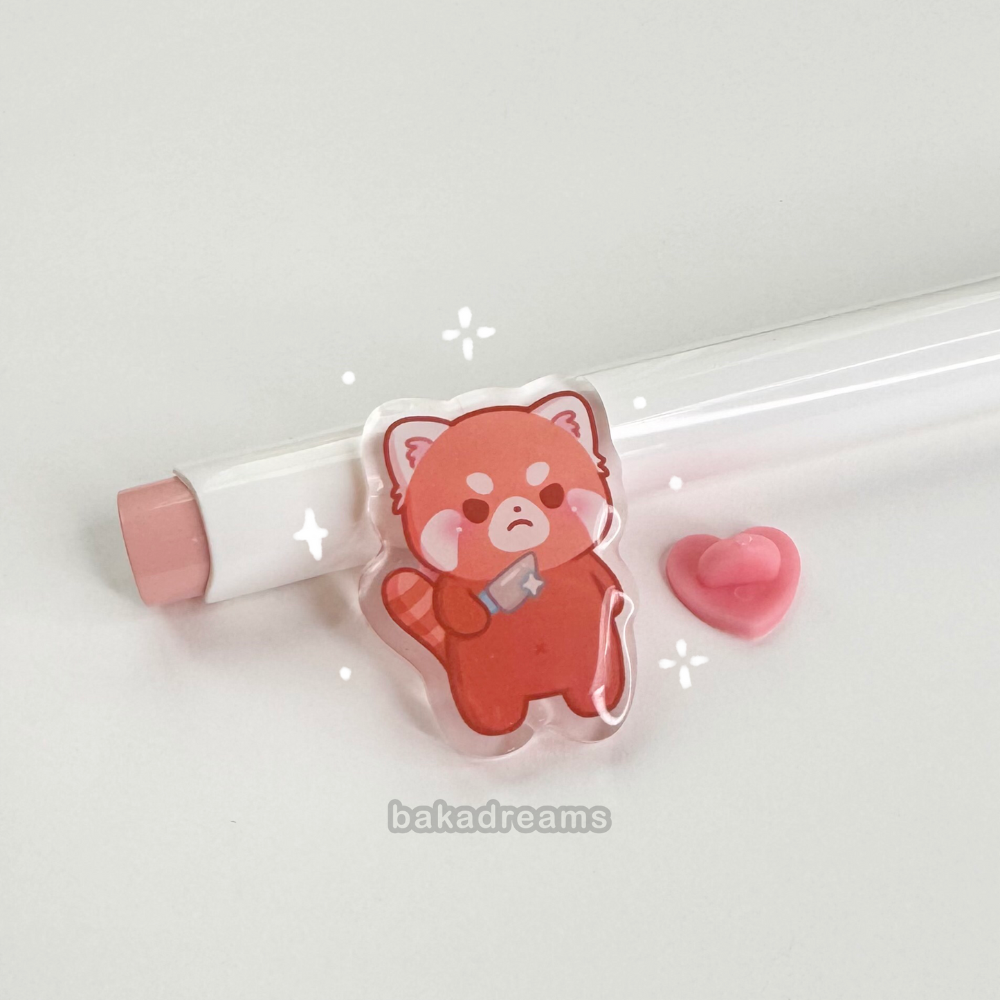 Stabby Red Panda Acrylic Pin