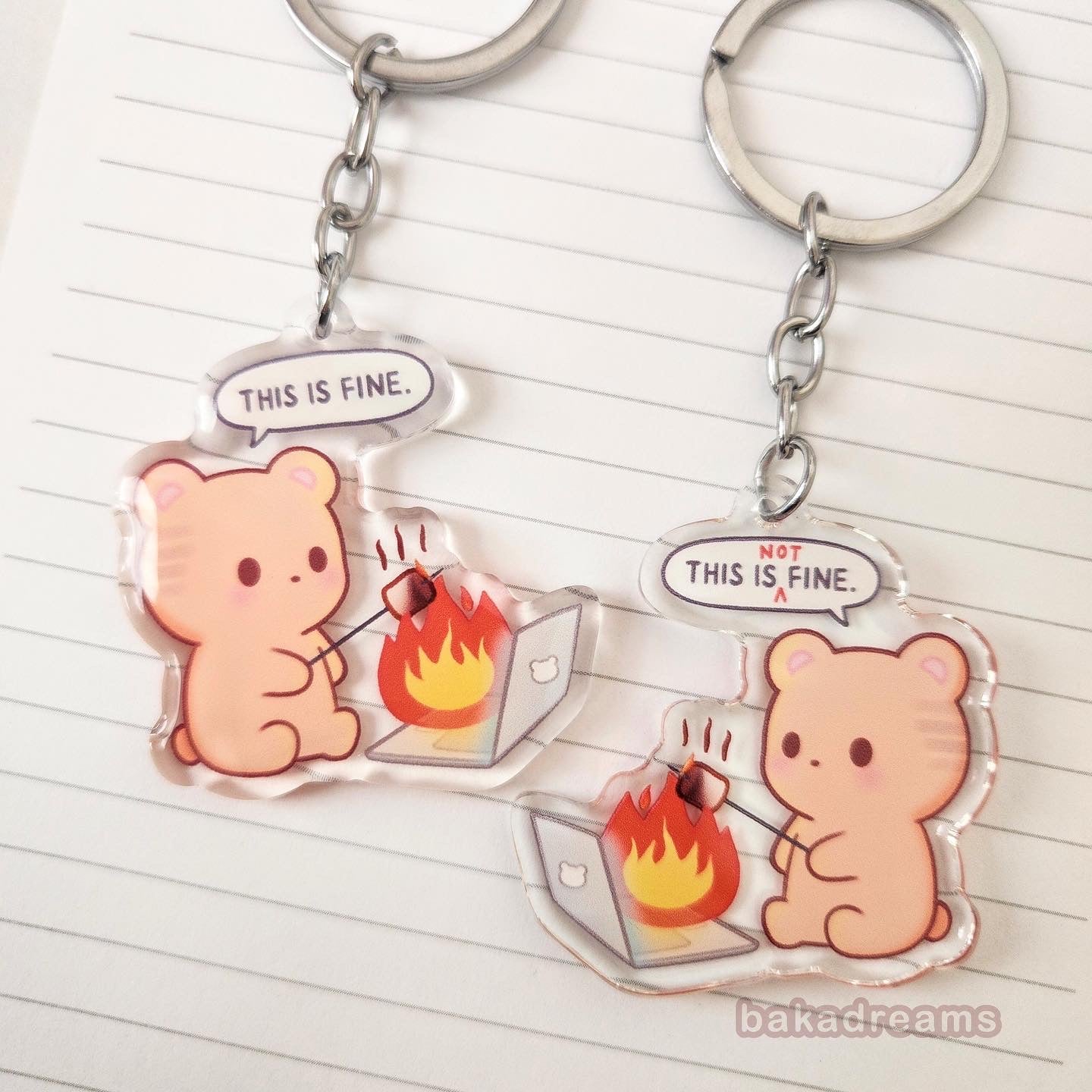 This Is (Not) Fine Acrylic Keychain