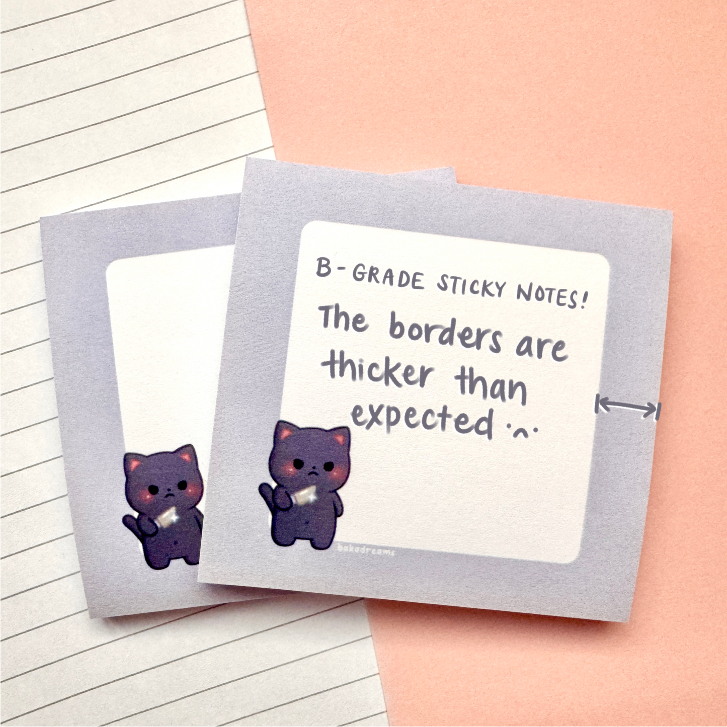 FREE with purchase $15+! [B-Grade] Post-it® Sticky Notes - Stabby Black Cat
