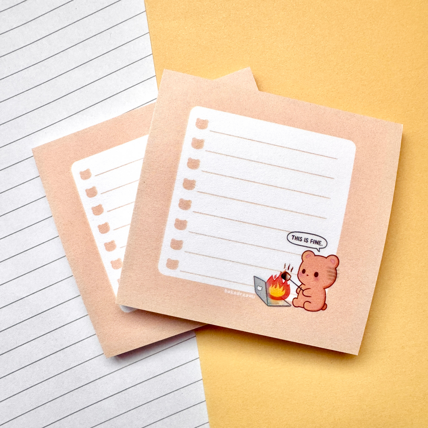 FREE with purchase $15+! [B-Grade] Post-it® Sticky Notes - This Is Fine Bear To-Do List