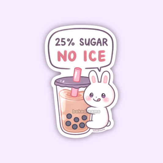No ICE Boba Bunny Vinyl Sticker
