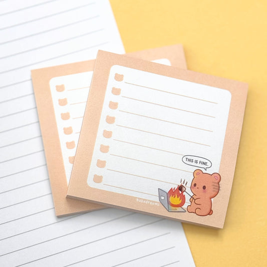 Post-it® Sticky Notes - This Is Fine Bear To-Do List