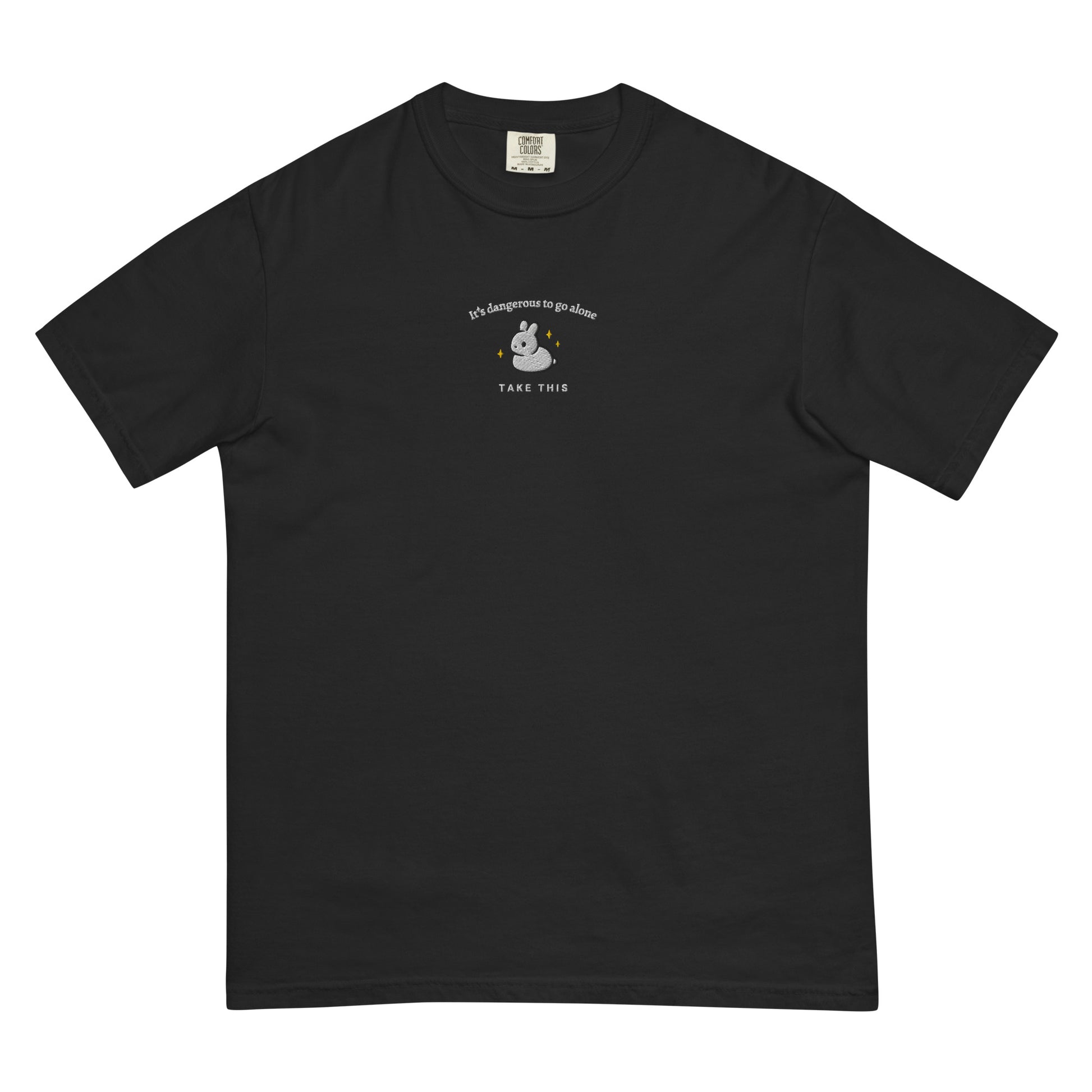 Embroidered Bunny Shirt, Comfort Colors Rabbit T-Shirt, It's Dangerous To Go Alone Take This, Cute Bunny Shirt, Casual Shirt, Gym Shirt, Zelda Phrase