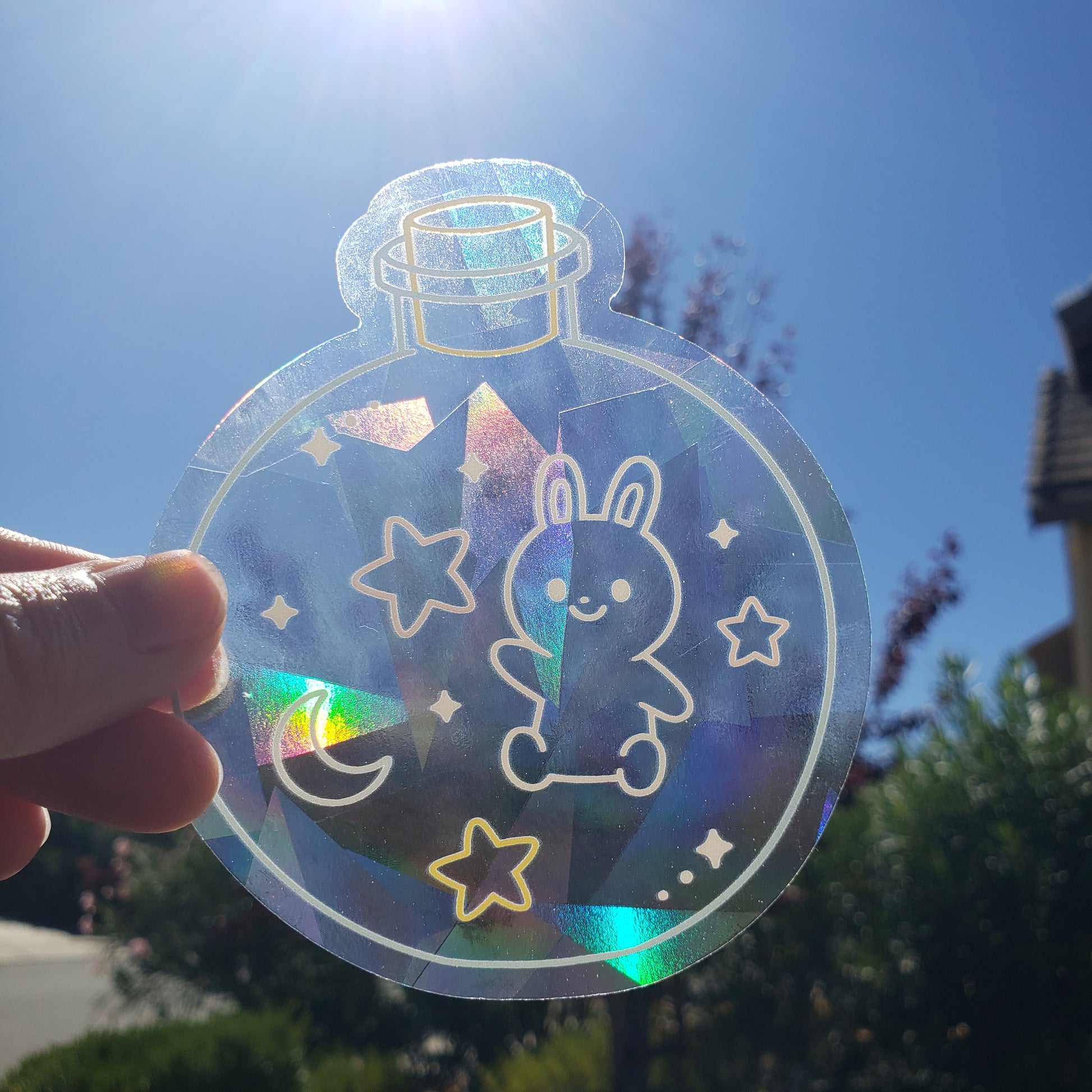 Bunny Rainbow Suncatcher Sticker – Baka Dreams