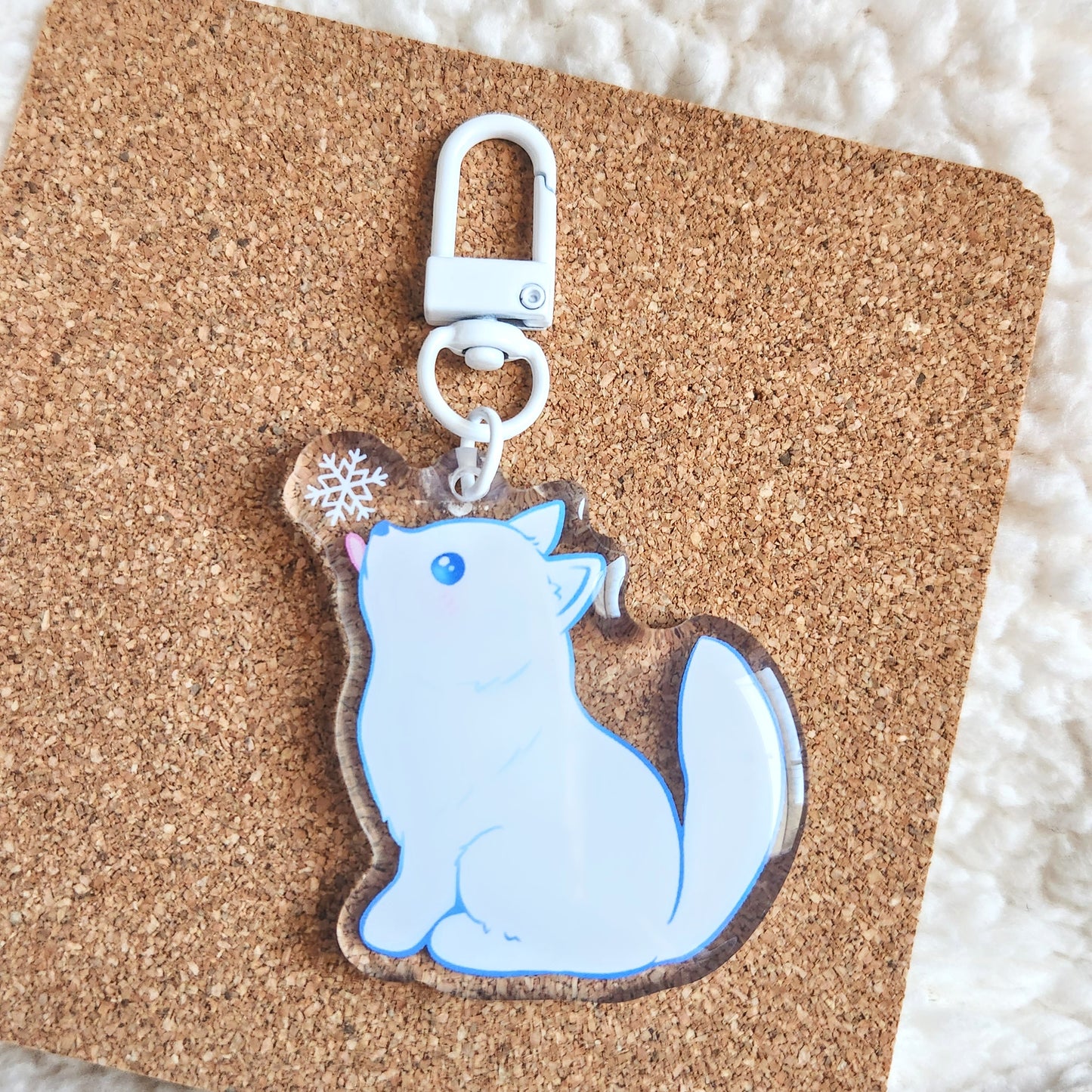 Arctic Fox Acrylic Keychain