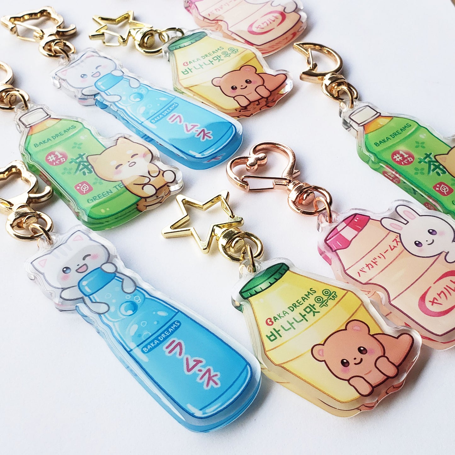 Banana Milk Bear Acrylic Keychain