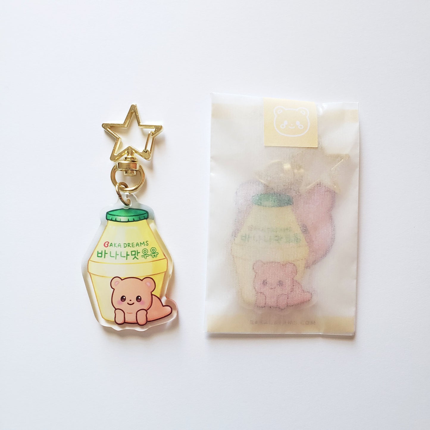 Banana Milk Bear Acrylic Keychain