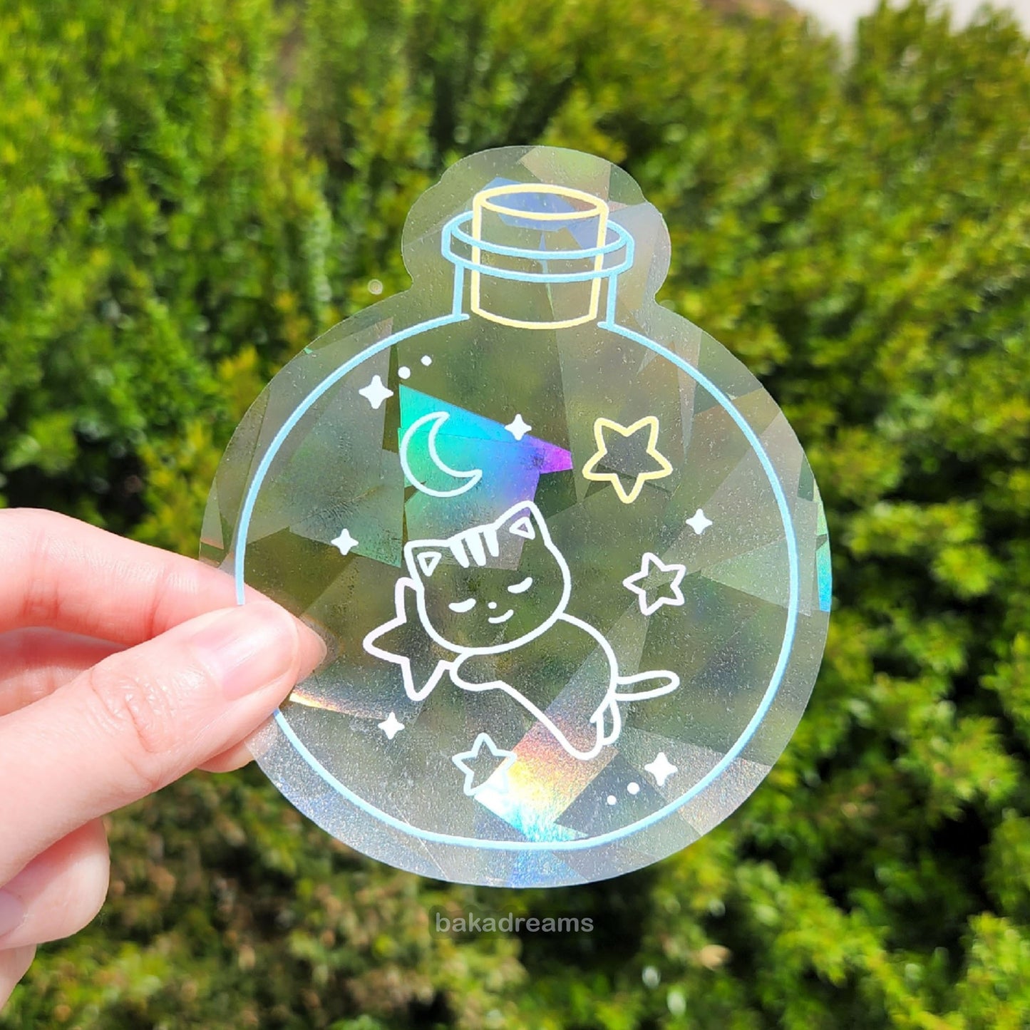 Cat Rainbow Suncatcher Sticker