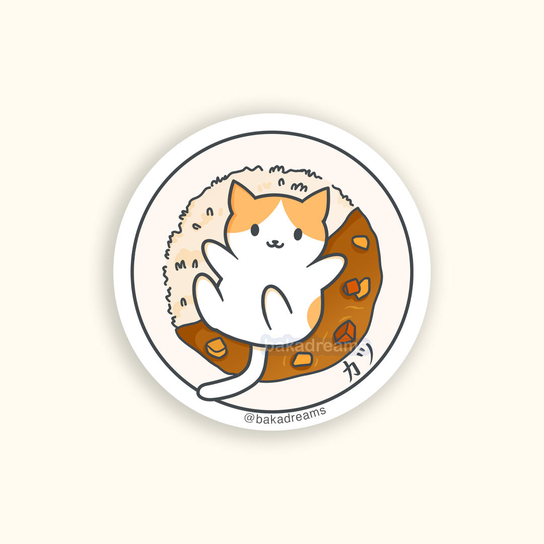 catsu curry cat vinyl sticker
