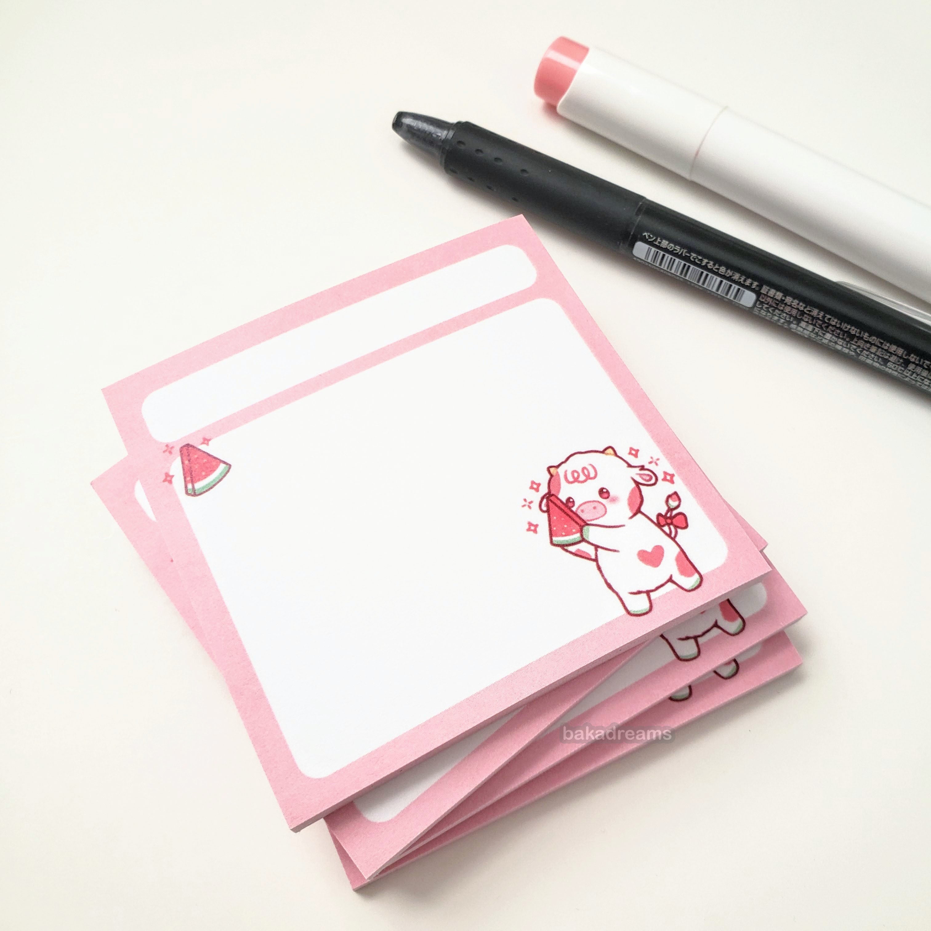Post-it® Sticky Notes - Watermelon Cow – Baka Dreams