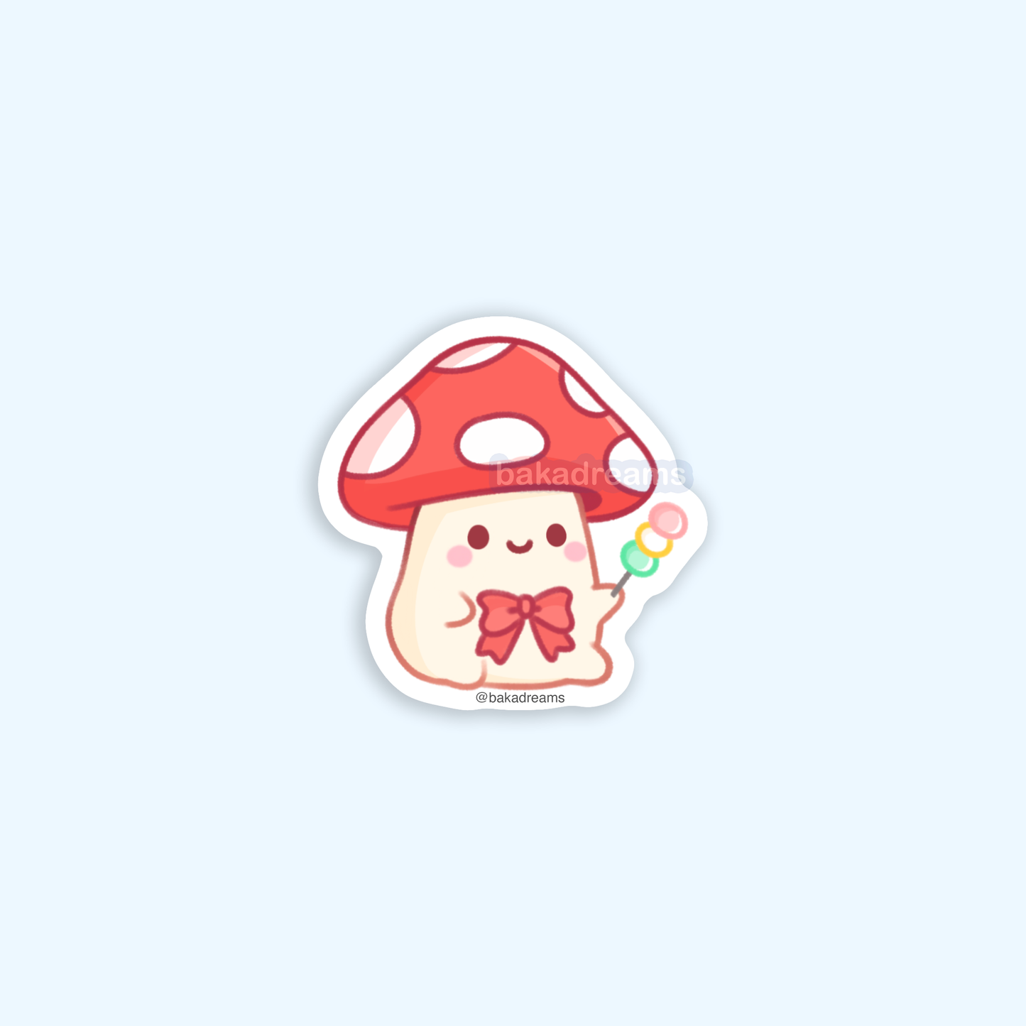 mushroom holding dango sticker