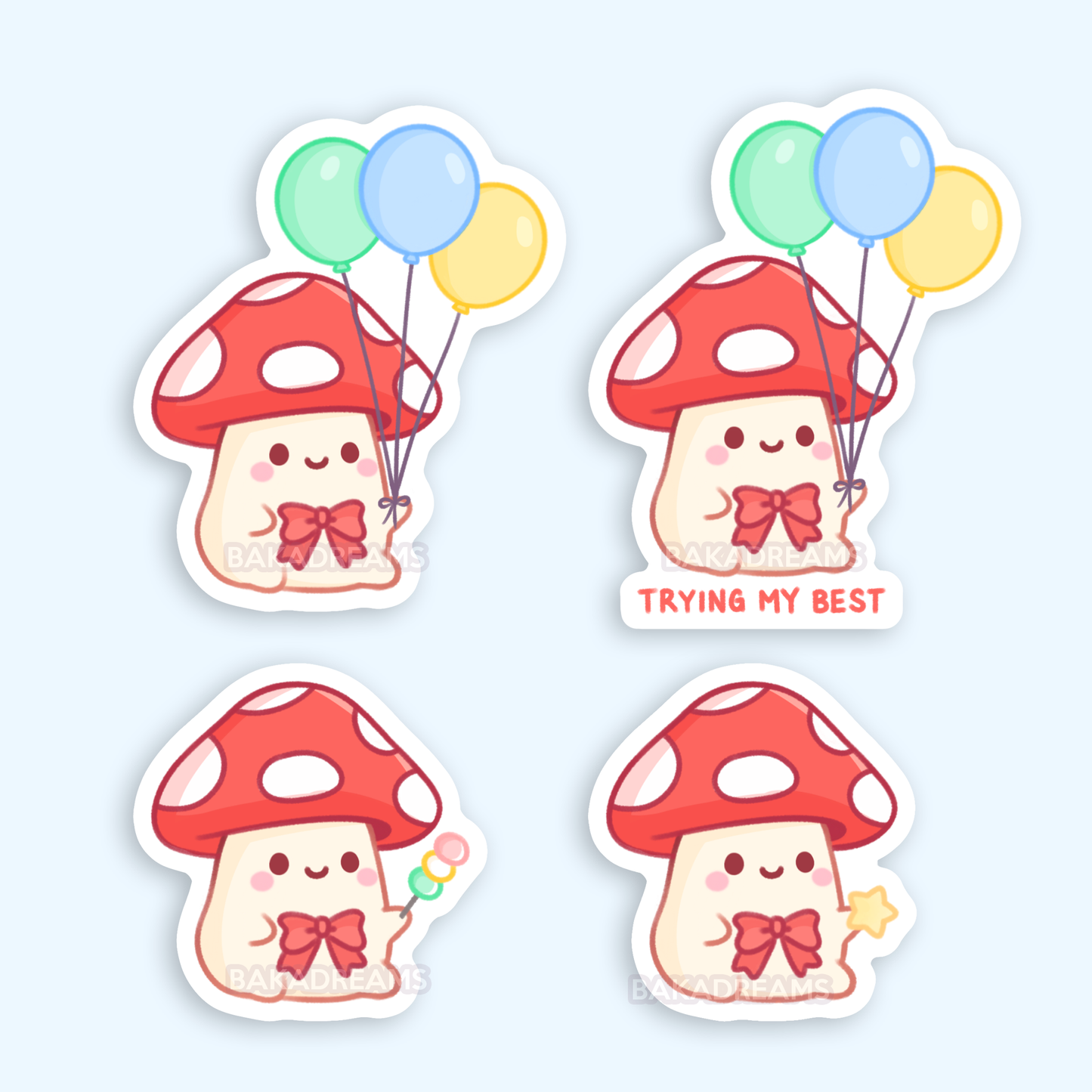 Trying My Best Shroompai Mushroom Vinyl Sticker