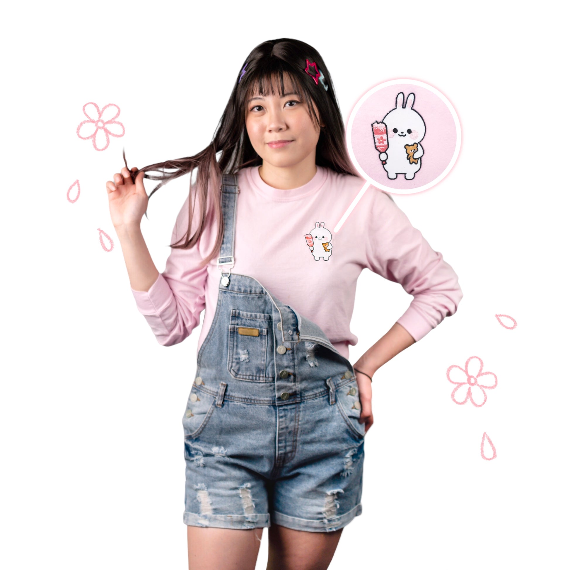 cute but deadly bunny long sleeve shirt