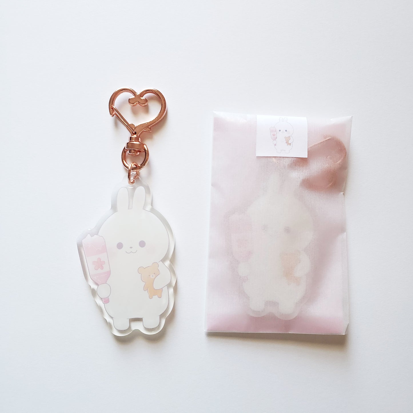 Soft Bunny Acrylic Keychain