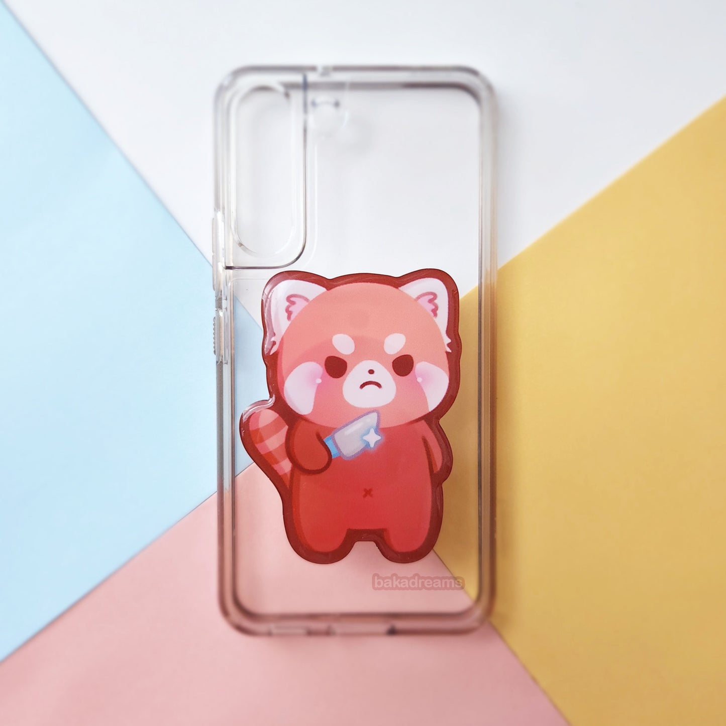 Resin Pink Panda Bear Phone Grip 