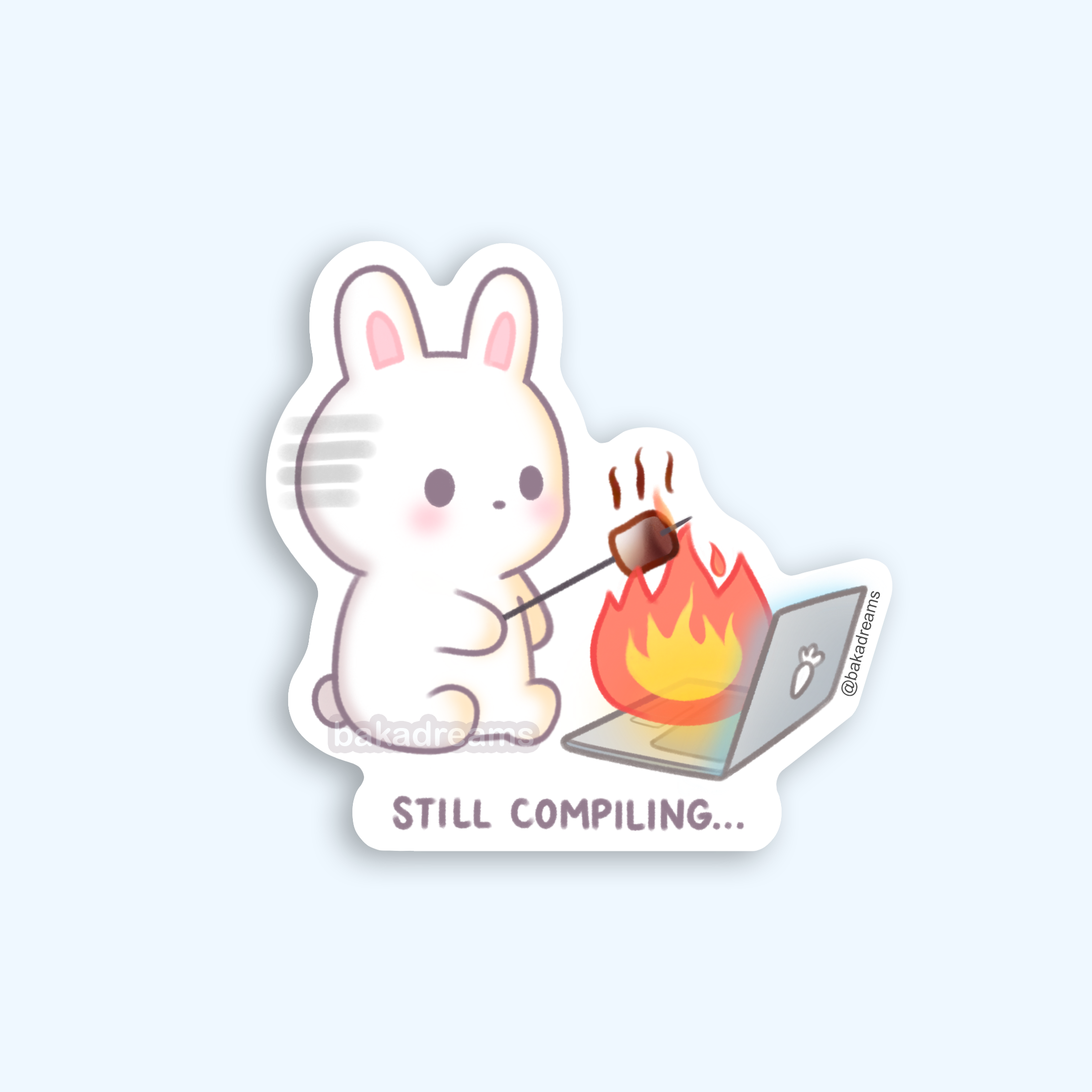 Still Compiling - Programmer Humor Vinyl Sticker – Baka Dreams